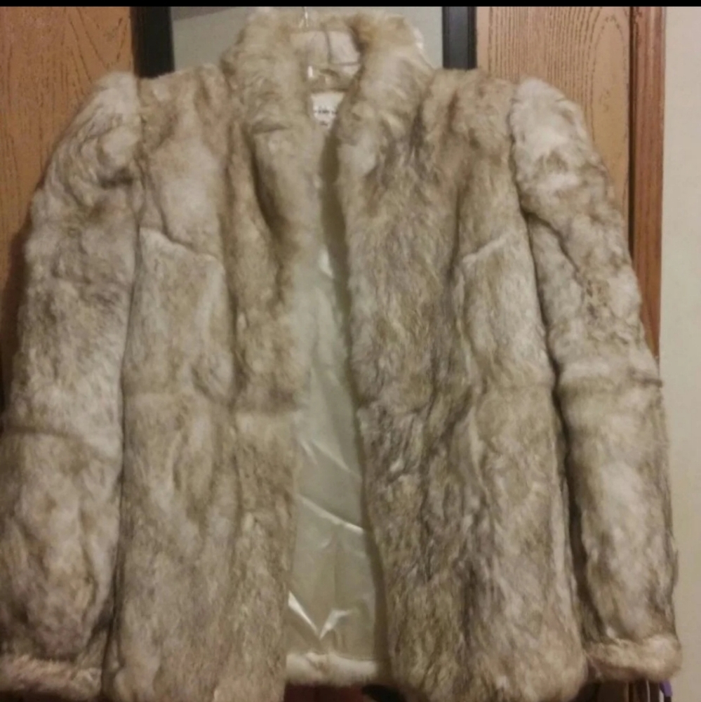 100% real rabbit fur coat.